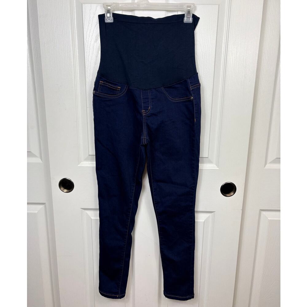 Bella Vida Maternity Jeans Dark Blue Stretch Denim Tummy Panel Size M